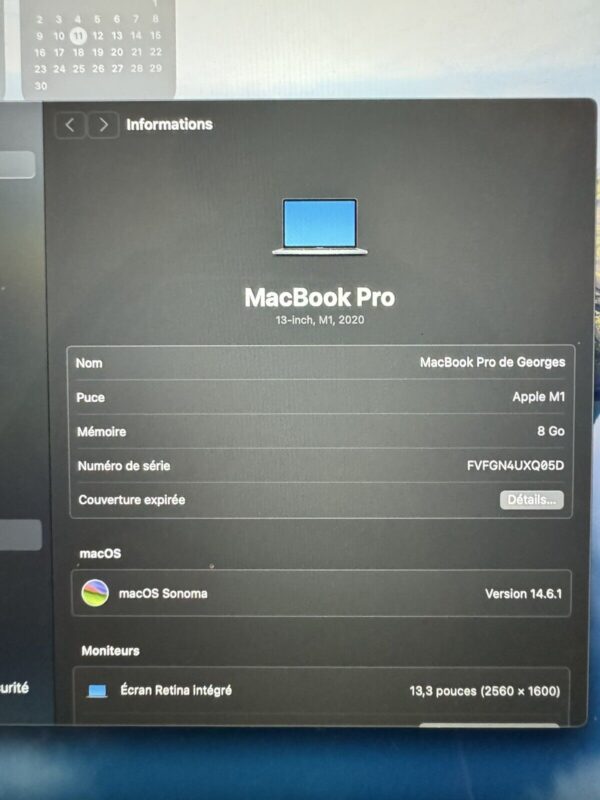 s-l1600 (41) Apple MacBook Pro 13" (256 Go SSD, M1, 8 Go) Laptop - Gris sidéral